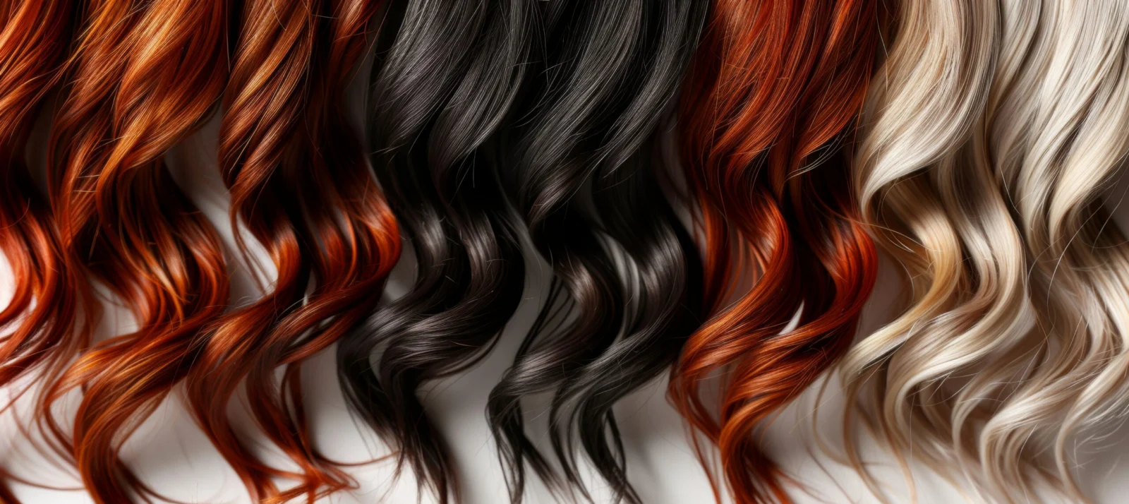 Remy hair extension wefts in blonde, copper, auburn, and espresso at RedkeyStyles in Waxahachie